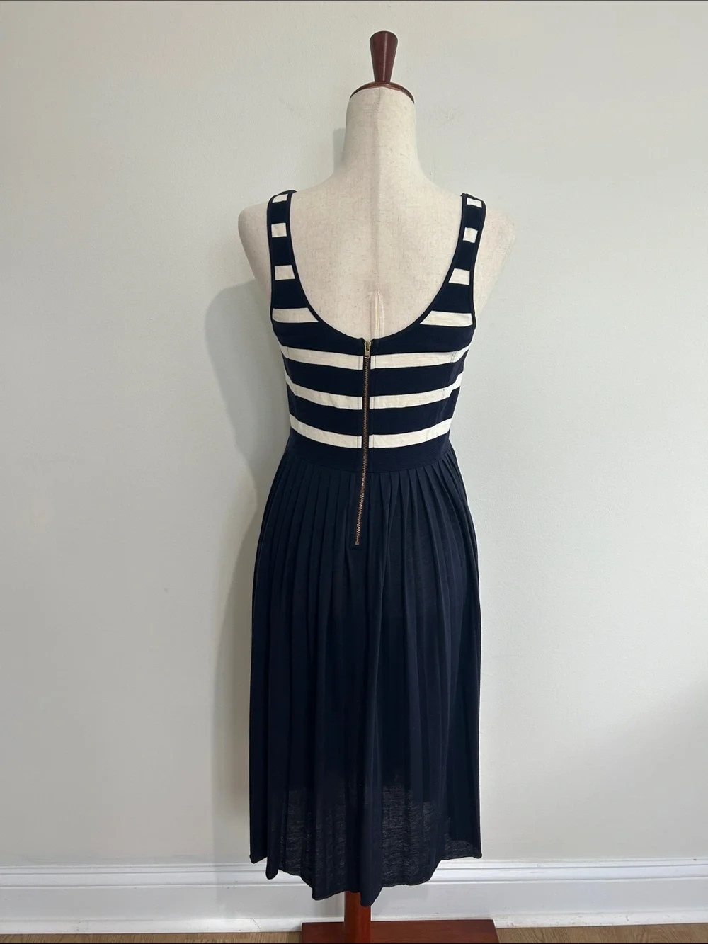 J. Crew Navy and White Striped Tank Midi Dress Size 8